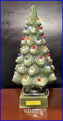 Vintage 17 Inches Ceramic Lighted Glimmer Christmas Tree