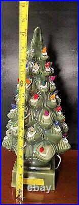 Vintage 17 Inches Ceramic Lighted Glimmer Christmas Tree