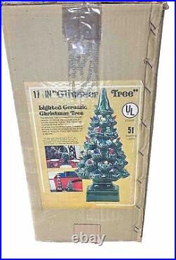 Vintage 17 Inches Ceramic Lighted Glimmer Christmas Tree