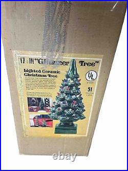 Vintage 17 Inches Ceramic Lighted Glimmer Christmas Tree