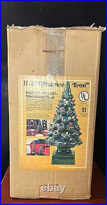 Vintage 17 Inches Ceramic Lighted Glimmer Christmas Tree