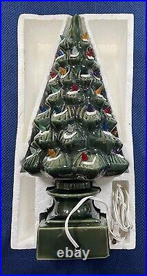 Vintage 17 Inches Ceramic Lighted Glimmer Christmas Tree