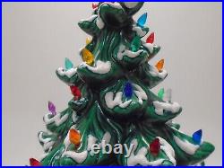 Vintage 18.5 Lighted Musical SILENT NIGHT Ceramic Christmas Tree with bulbs