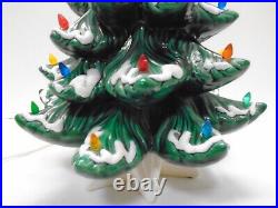 Vintage 18.5 Lighted Musical SILENT NIGHT Ceramic Christmas Tree with bulbs