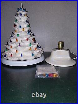 Vintage 18 Arnals Ceramic White Christmas Tree With Base