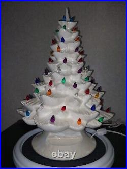 Vintage 18 Arnals Ceramic White Christmas Tree With Base