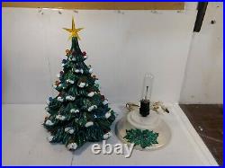 Vintage 18 Ceramic Lighted Snowy Tips Tree Christmas Decoration ch2746