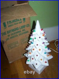 Vintage 18 Tall 2 Piece White Ceramic Christmas Tree Raymond Lamp Co