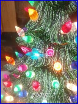 Vintage 18 in. Ceramic Light Up Christmas Tree With Colored Doves