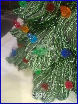Vintage 18 in. Ceramic Light Up Christmas Tree With Colored Doves