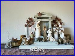 Vintage 18 piece Willow Tree Christmas Nativity Demdaco with CRECHE Original Boxes