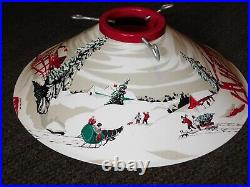 Vintage 19 1/2 At Base Metal Sleigh Horses Christmas Tree Stand Holder