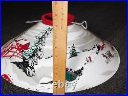 Vintage 19 1/2 At Base Metal Sleigh Horses Christmas Tree Stand Holder