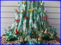 Vintage 19 1/2 Tall Atlantic Mold Ceramic Lighted Christmas Tree Star Base