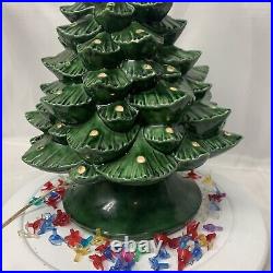 Vintage 19 ATLANTIC MOLD Ceramic Christmas Tree Cracked Base 1970's