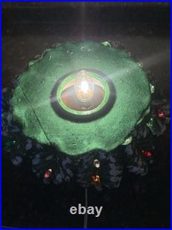 Vintage 19 Christmas Tree Ceramic Mold Green Snow 3 Piece Light Birds & Bulbs