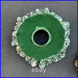 Vintage 19 Christmas Tree Ceramic Mold Green Snow 3 Piece Light Birds & Bulbs