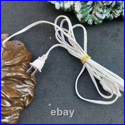 Vintage 19 Christmas Tree Ceramic Mold Green Snow 3 Piece Light Birds & Bulbs