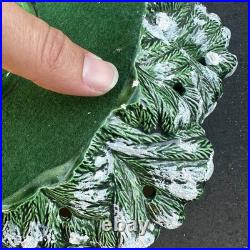 Vintage 19 Christmas Tree Ceramic Mold Green Snow 3 Piece Light Birds & Bulbs