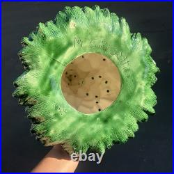 Vintage 19 Christmas Tree Ceramic Mold Green Snow 3 Piece Light Birds & Bulbs