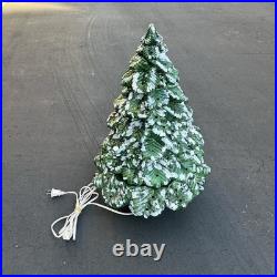 Vintage 19 Christmas Tree Ceramic Mold Green Snow 3 Piece Light Birds & Bulbs