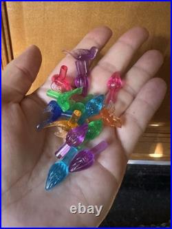 Vintage 19 Christmas Tree Ceramic Mold Green Snow 3 Piece Light Birds & Bulbs