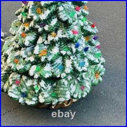 Vintage 19 Christmas Tree Ceramic Mold Green Snow 3 Piece Light Birds & Bulbs