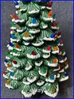 Vintage 19 Holland Mold Ceramic Christmas Tree Lighted with Multicolor Bulbs Vintage 19 Holland Mold Ceramic Christmas Tree Lighted with Multicolor Bulbs