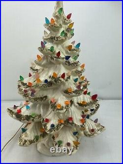 Vintage 19 ceramic lit up christmas tree Tested