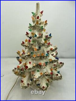 Vintage 19 ceramic lit up christmas tree Tested