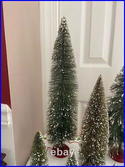 Vintage 1920s-50s Snow Flocked Bottle Brush Christmas Trees