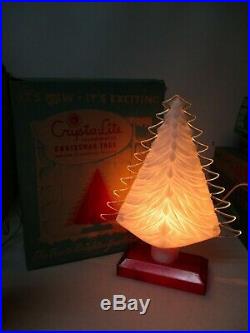 Vintage 1950's CRYSTA-LITE Christmas Tree Light in the HTF Original Box