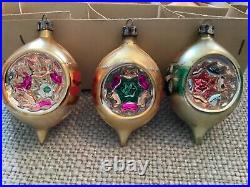 Vintage 1950's Fantasia Mercury Christmas Tree Ornaments, Set of 12 Indents