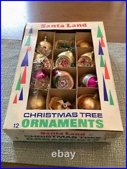 Vintage 1950's Fantasia Mercury Christmas Tree Ornaments, Set of 12 Indents