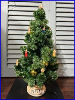 Vintage 1950's GloLite Feather Tabletop Lighted Christmas Tree Candles 18 READ