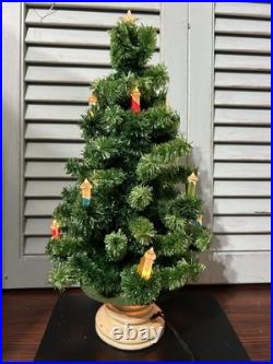 Vintage 1950's GloLite Feather Tabletop Lighted Christmas Tree Candles 18 READ