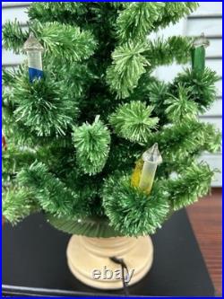 Vintage 1950's GloLite Feather Tabletop Lighted Christmas Tree Candles 18 READ