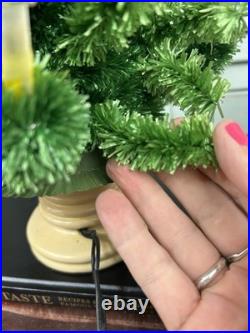 Vintage 1950's GloLite Feather Tabletop Lighted Christmas Tree Candles 18 READ