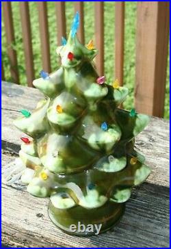 Vintage 1950's Mallory Jamar Ceramic Christmas Tree 14 1/2 3 Piece Very Rare
