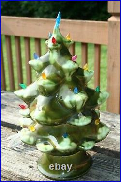 Vintage 1950's Mallory Jamar Ceramic Christmas Tree 14 1/2 3 Piece Very Rare