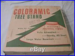 Vintage 1950's Metal Tin Snowman Christmas Tree Stand/skirt, Box, EXCELLENT