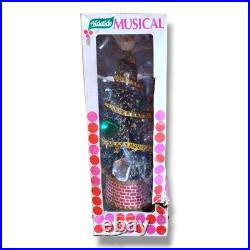 Vintage 1950's Musical Rotating Bottle Brush Christmas Tree In Box 15 Japan