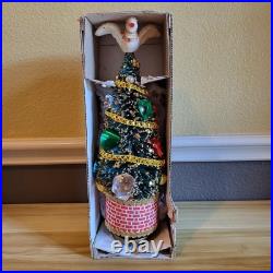Vintage 1950's Musical Rotating Bottle Brush Christmas Tree In Box 15 Japan