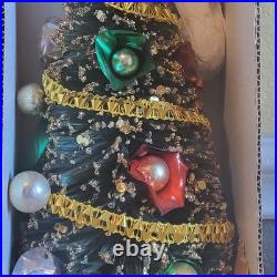 Vintage 1950's Musical Rotating Bottle Brush Christmas Tree In Box 15 Japan Vintage 1950's Musical Rotating Bottle Brush Christmas Tree In Box 15 Japan