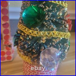 Vintage 1950's Musical Rotating Bottle Brush Christmas Tree In Box 15 Japan