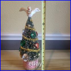 Vintage 1950's Musical Rotating Bottle Brush Christmas Tree In Box 15 Japan