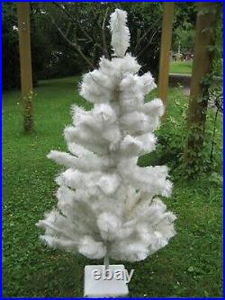Vintage 1950's RARE Kirks 5 Foot Snow Puff Flossed Glass White Christmas Tree