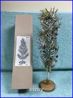 Vintage 1950's Silver Tinsel Table-Top Christmas Tree with Box Japan (12)