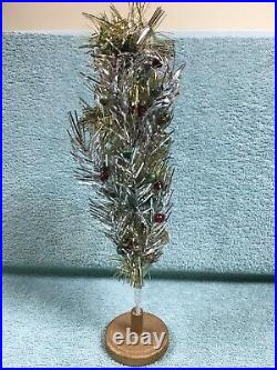 Vintage 1950's Silver Tinsel Table-Top Christmas Tree with Box Japan (12)