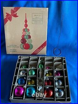 Vintage 1950s 12 Atomic Mid Century Modern Christmas Ball Tree in Box Sputnik